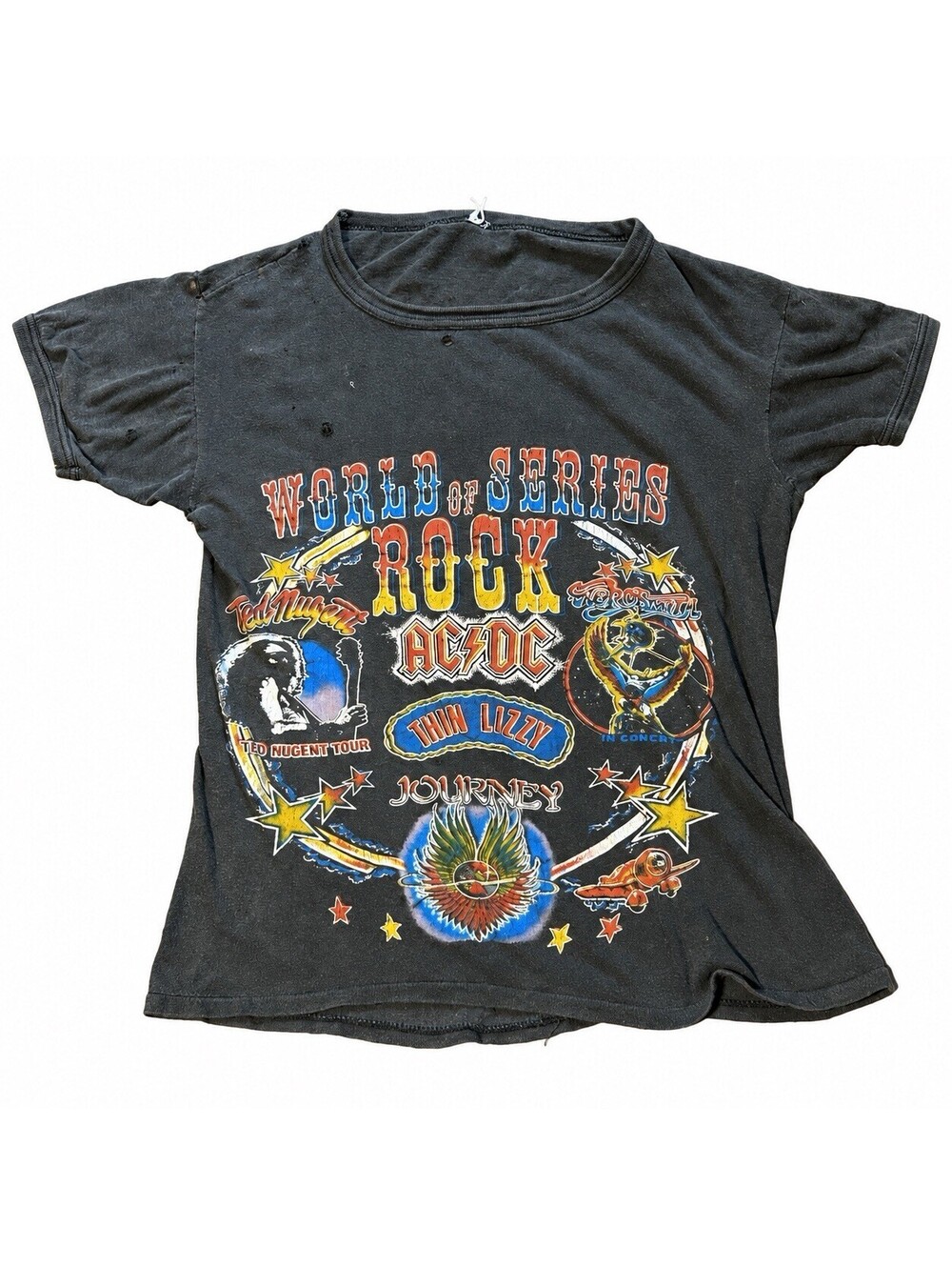 1979 World Series of Rock T Shirt AC/DC Aerosmith Journey Thin Lizzy Cleveland M
